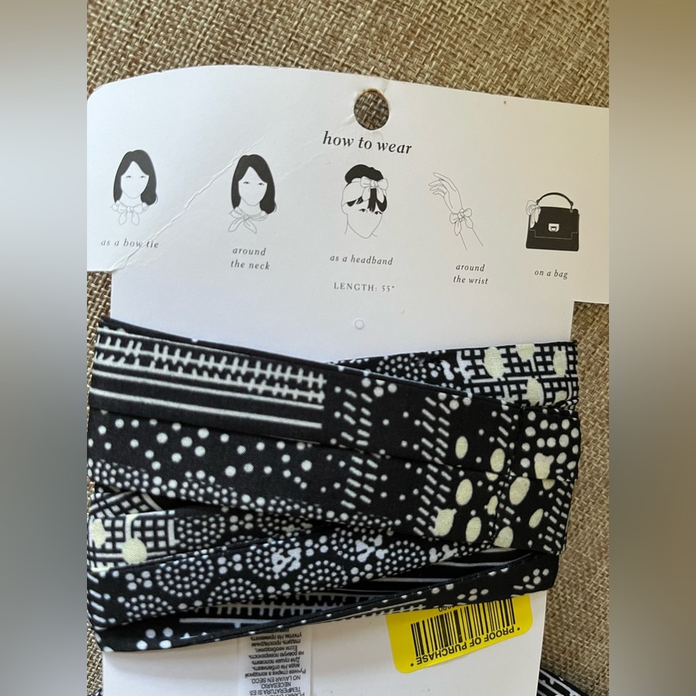 BCBGeneration Black and White Women's Scarf - Picture 3 of 5